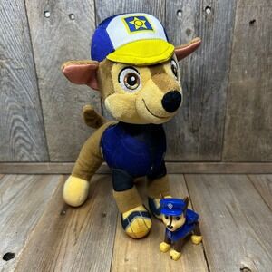 Paw Patrol Chase Plush 8 inch and Action Figure Set Blue Police Dog‎ Spin Master